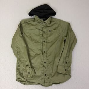 Tony Hawk Men’s M Olive Green Hooded Layered Shirt Jacket Skate Streetwear
